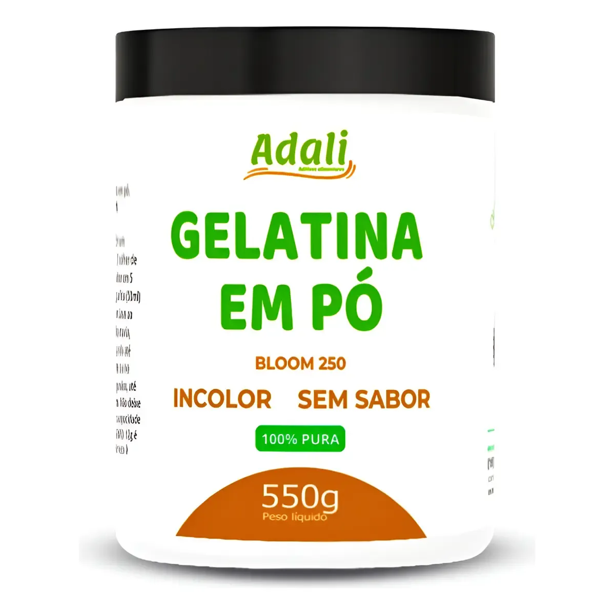 Gelatina Pura Incolor Sem Sabor Bloom 250 Adali