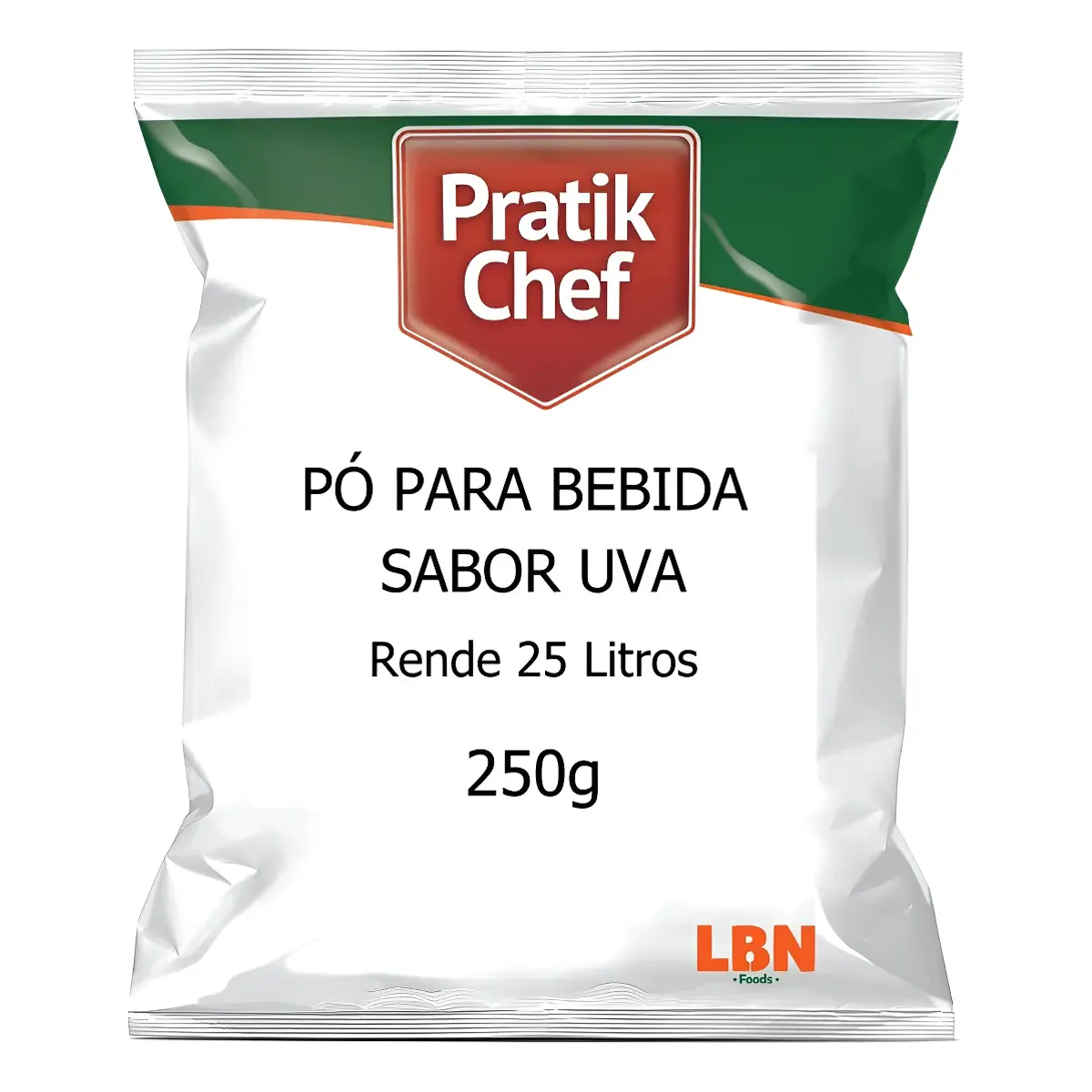 Refresco em pó Pratik Chef 250g - Food Service - Rendimento Cx/Fd 250 Litros